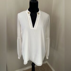 MICHAEL Michael Kors White Blouse with Long Sleeves